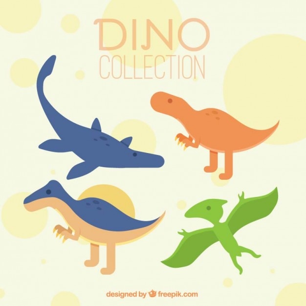 Nice dinosaurs set in colors
