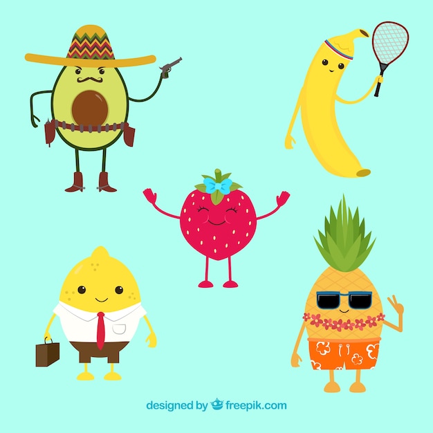 Nice fruit characters collection