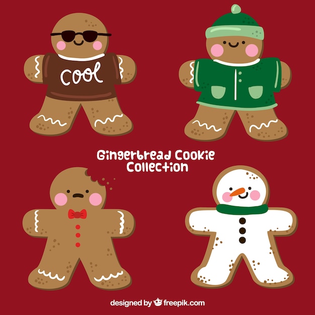 Download Nice gingerbread cookie characters Vector | Free Download