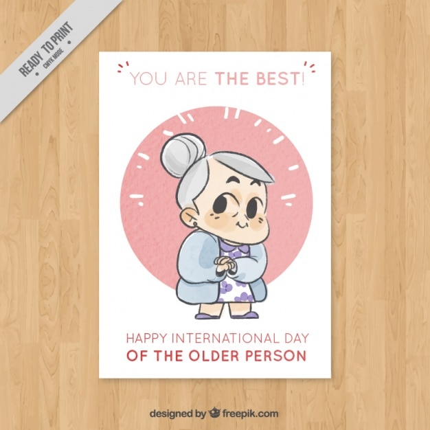 Nice greeting card for the international day of older persons Vector