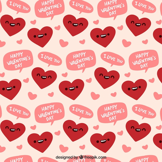 Free Vector Nice heart valentine day pattern