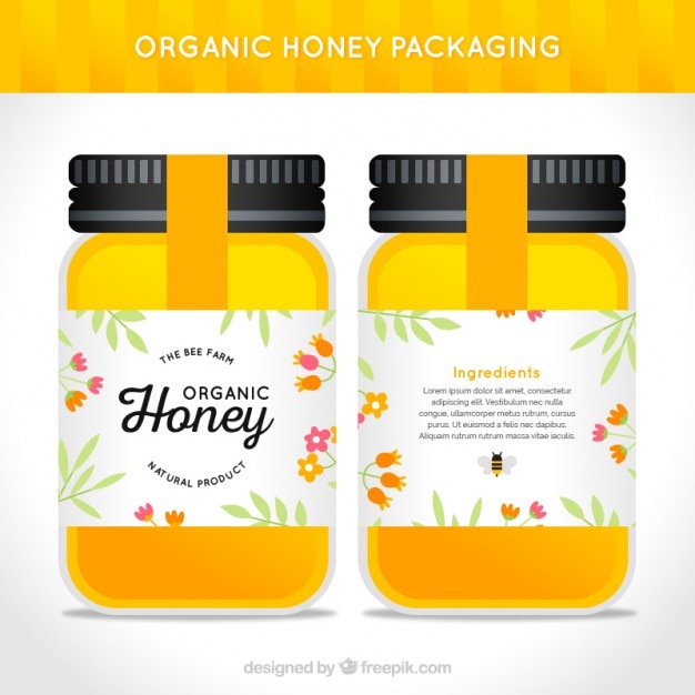 Download Premium Vector Nice Pack Of Organic Honey Jar