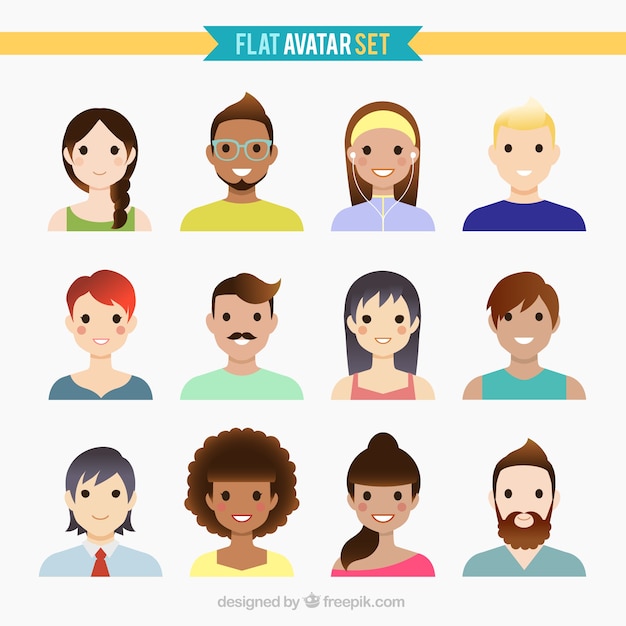 Nice people avatars in flat design