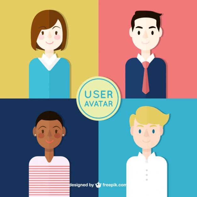 Nice people user avatar in flat style