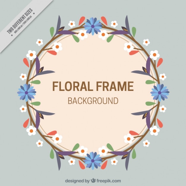 Free Vector Nice round  floral frame 