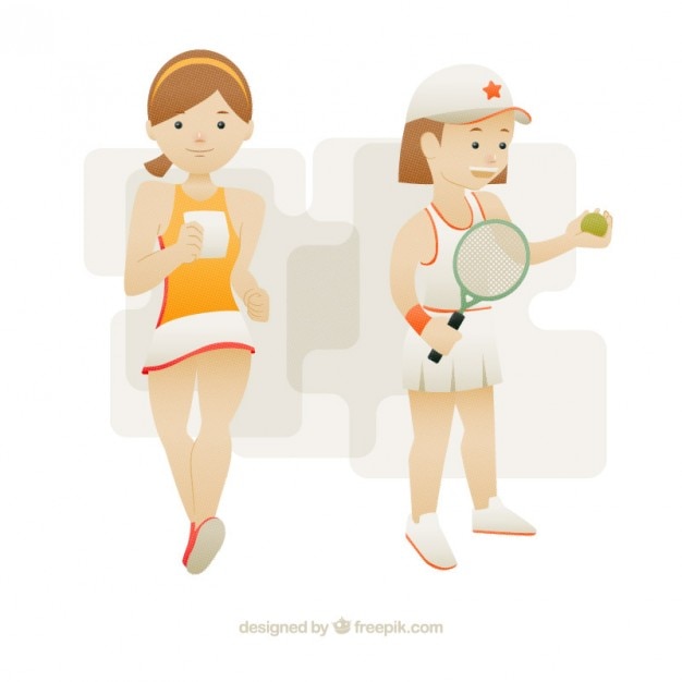 Nice tennis player girl and runner