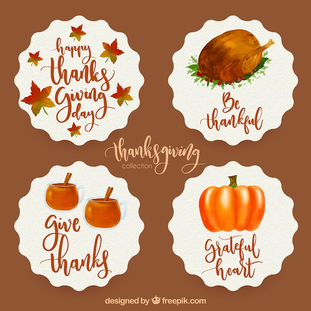 Nice thanksgiving watercolor stickers