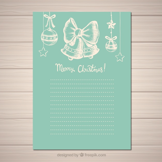 Nice vintage letter template in turquoise