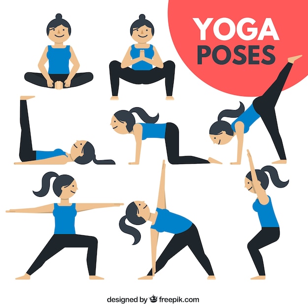 Nice woman doing yoga poses