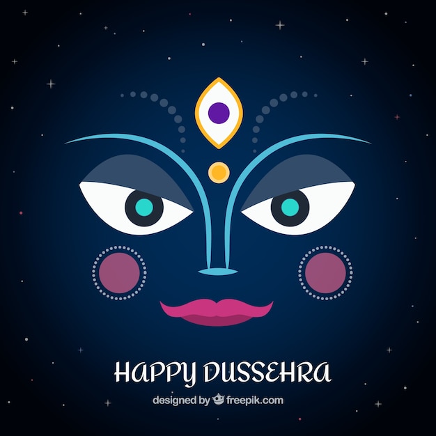 night background of happy dussehra with face - Stock Image - Everypixel