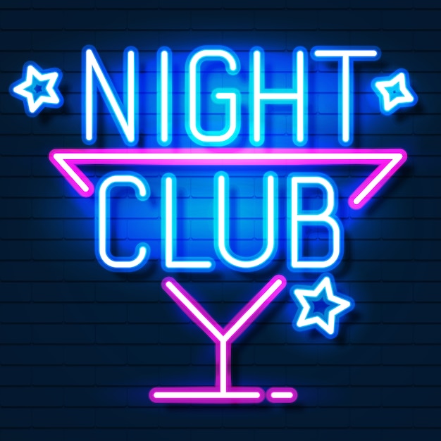 Premium Vector | Night club . city sign neon. bright signboard