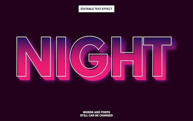 Premium Vector | Night color editable text effect