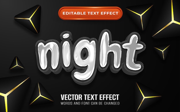 Premium Vector | Night editable text effect