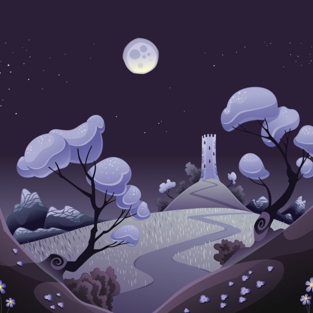 Night landscape background