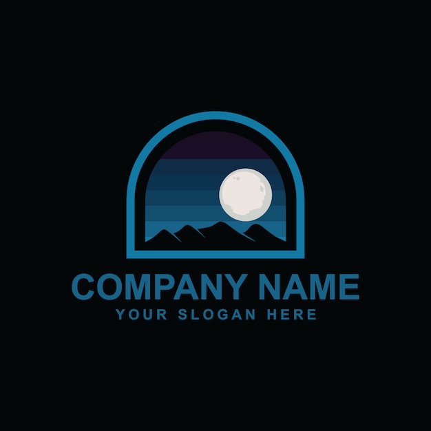 Premium Vector | Night moon logo