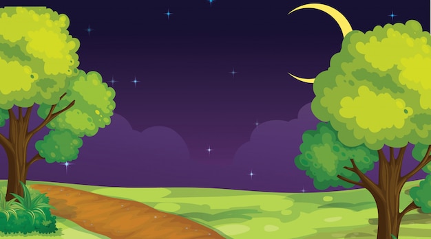 Night park scene Vector | Free Download