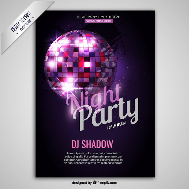 Free Vector Night Party Poster