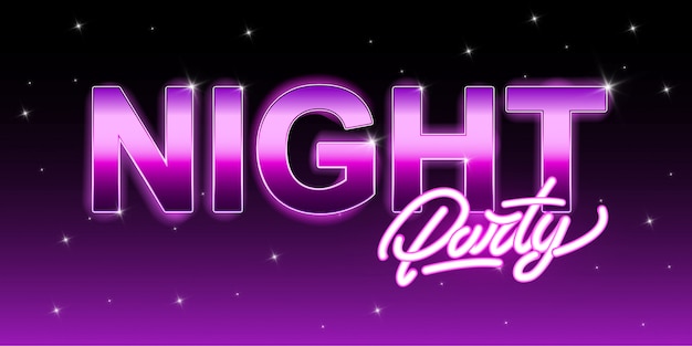 Premium Vector | Night party with lettering