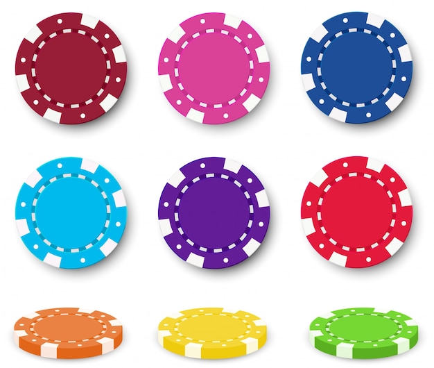 Free Vector Nine Colorful Poker Chips