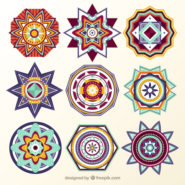 Download Nine mandalas Vector | Free Download