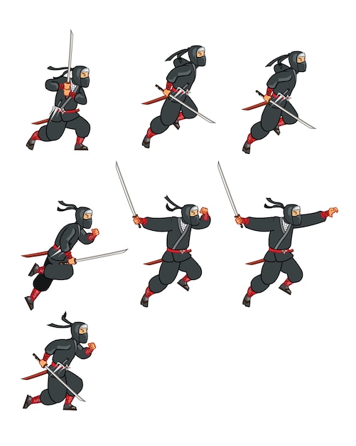 Ninja Sprites Animation Free Vector Eps Cdr Ai Svg Vector | Images and ...