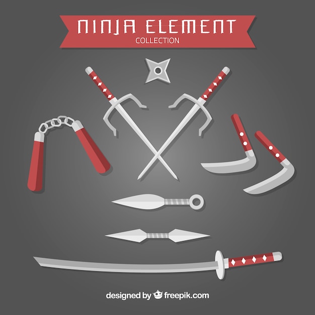 Ninja element collection | Free Vector