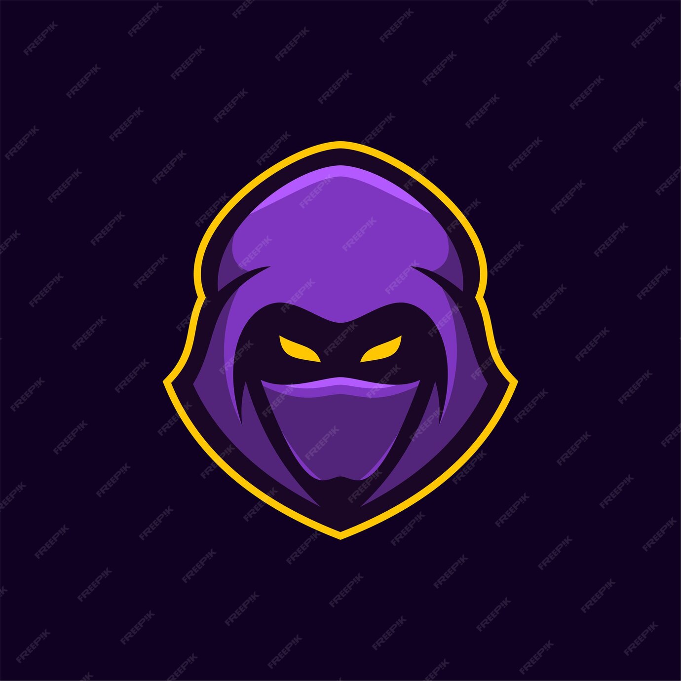 Premium Vector | Ninja head cartoon logo template illustration esport ...