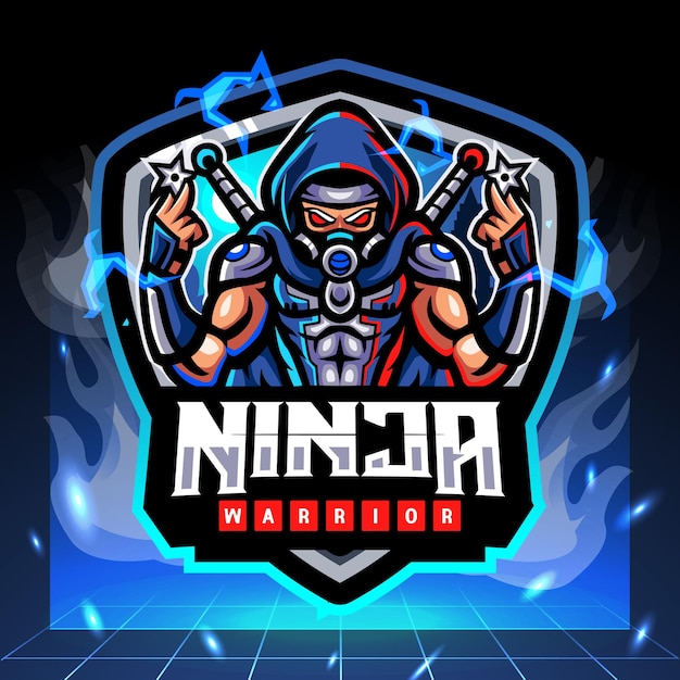 Premium Vector | Ninja mascot esport logo design