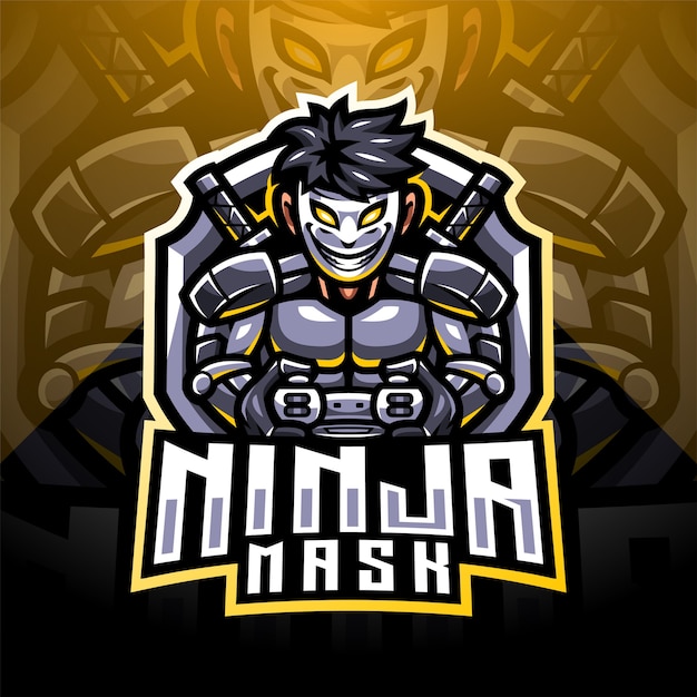 Premium Vector | Ninja mask esport mascot logo design