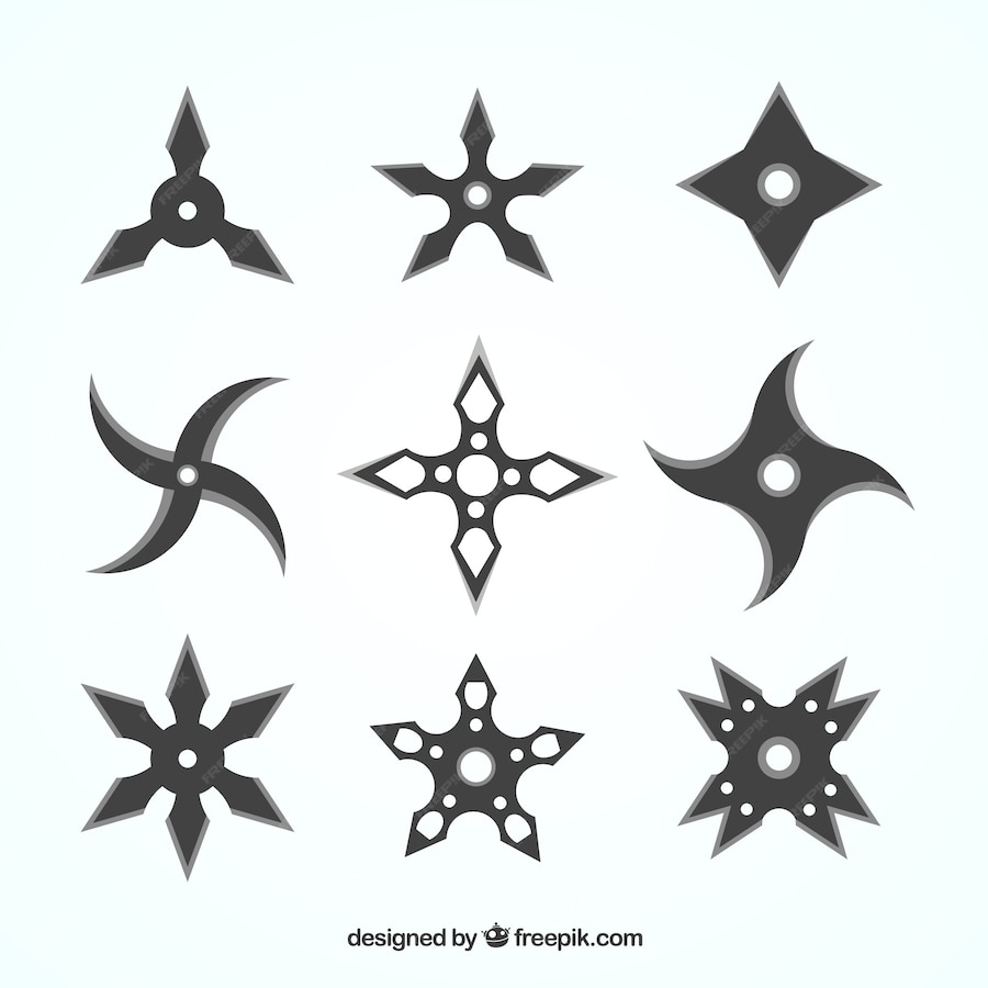 Free Vector | Ninja star collection with flat design