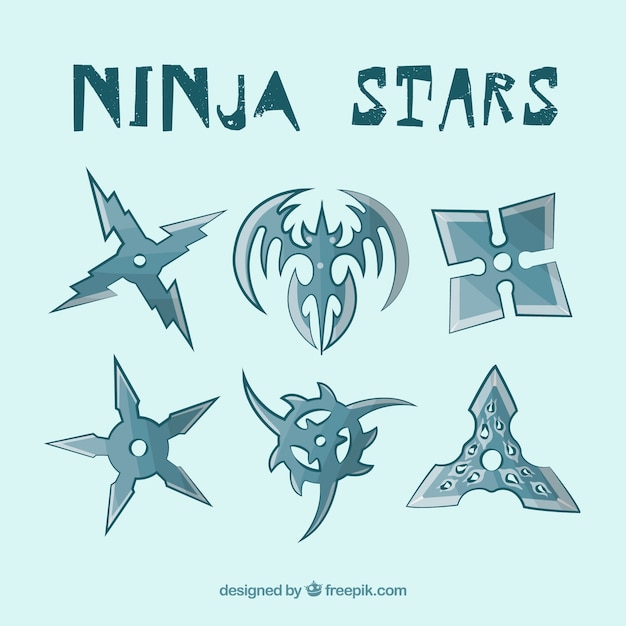 Free Vector | Ninja stars collection