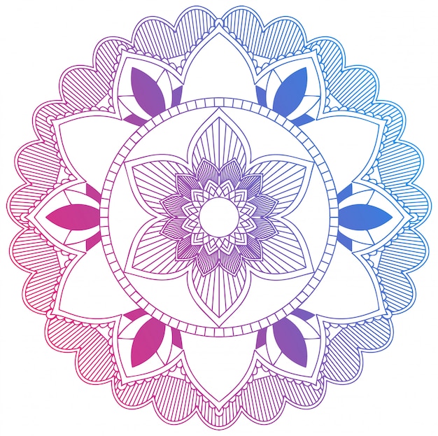 Download Free Vector | Nlue and red flower mandala