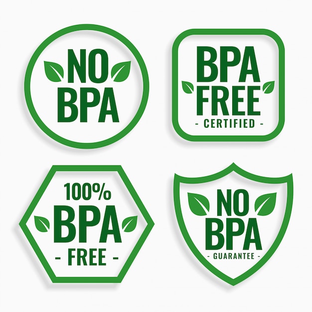 No Bpa Bisphenol A And Phthalates Labels Set Free Vector