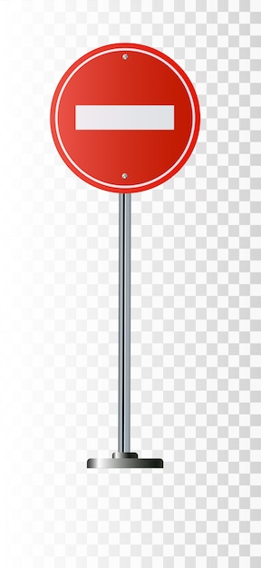 進入禁止の標識 道路交通警告 ポール 絶縁 プレミアムベクター