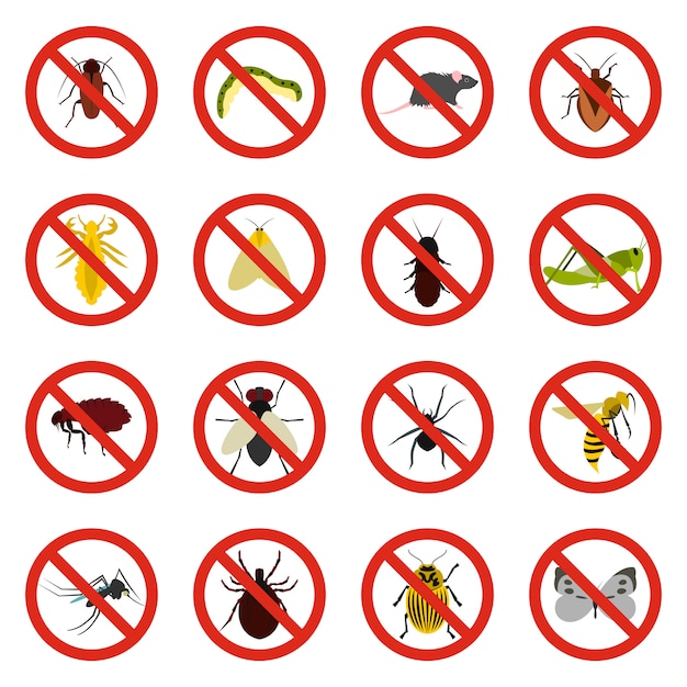 Premium Vector | No insect sign icons set