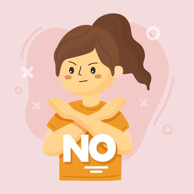 No means no concept illustrated Free Vector