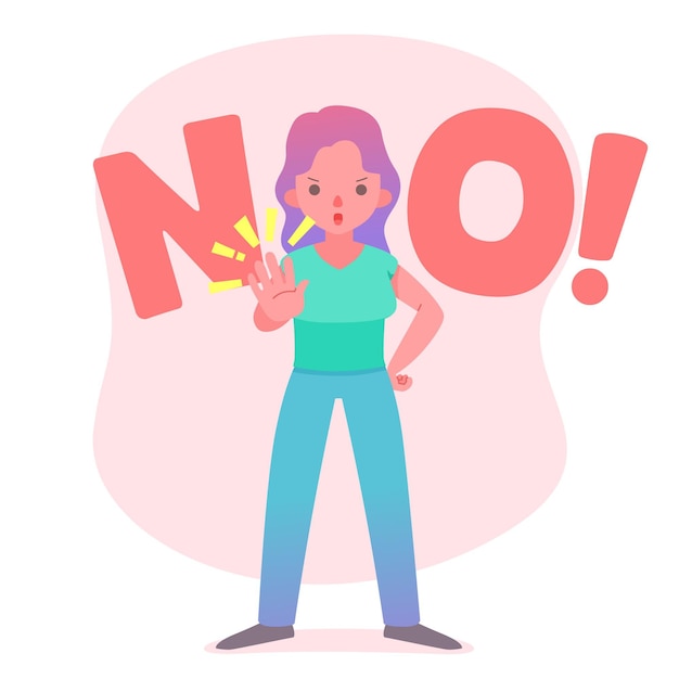 Free Vector No means no illustration concept