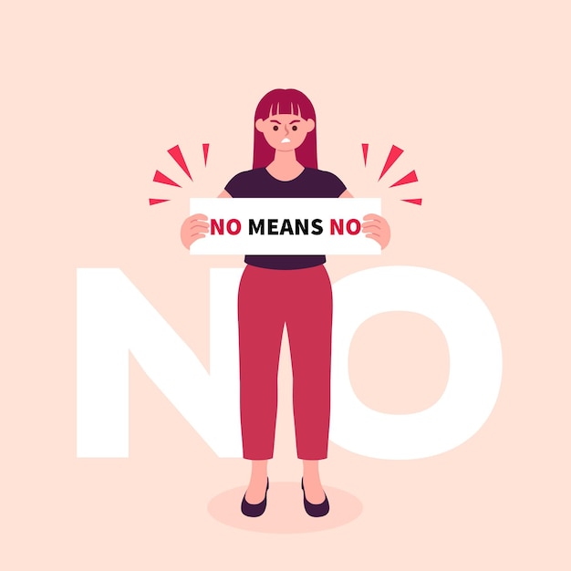 Free Vector No means no illustration concept