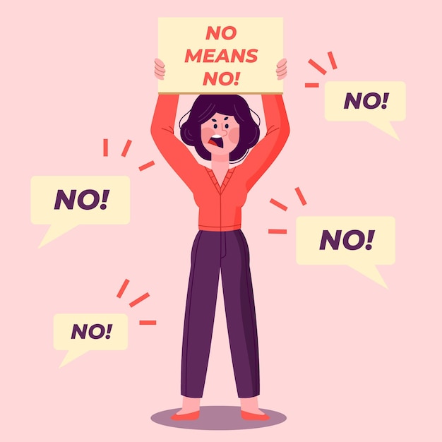 No means no illustration design | Free Vector