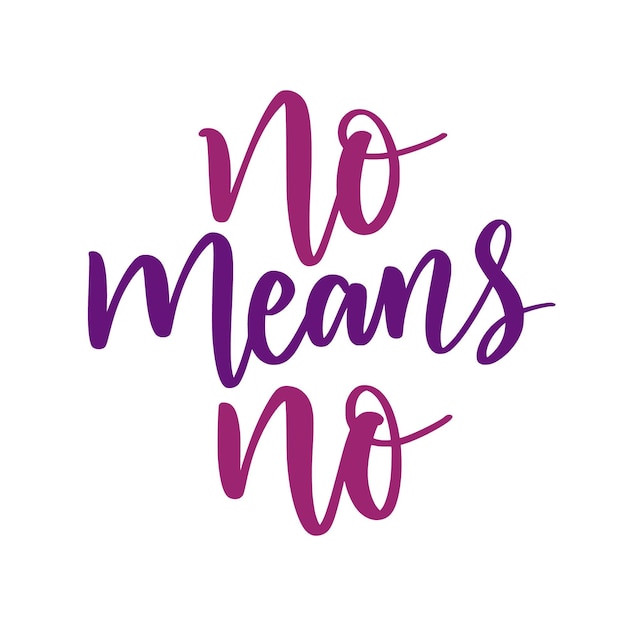 No means no lettering Free Vector