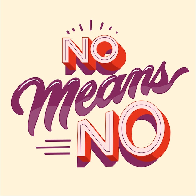 No means no lettering Free Vector