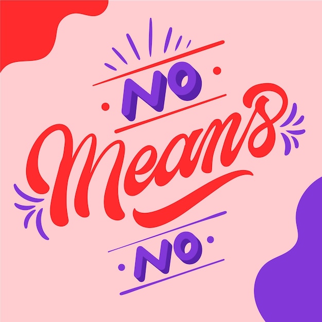 No means no lettering | Free Vector