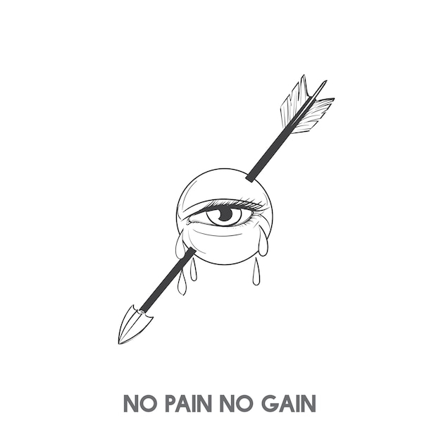 Free Vector No Pain No Gain Idiom Vector