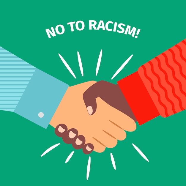 Premium Vector | No to racism, handshake businessman agreement