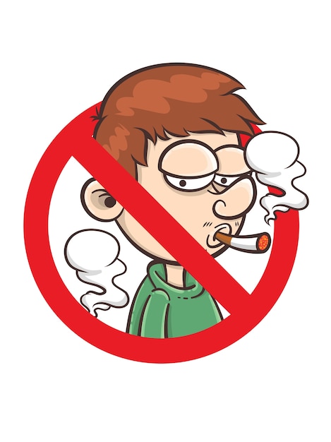 Premium Vector | No smoking sign - cartoon character illustration