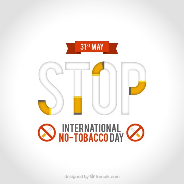 Free Vector | No tobacco day with the "stop" word background