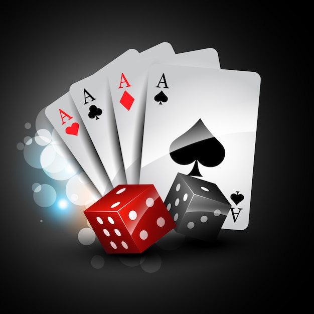ダイスで遊ぶカードのベクトルセット 無料ベクター ダイスで遊ぶカードのベクトルセット 無料ベクター