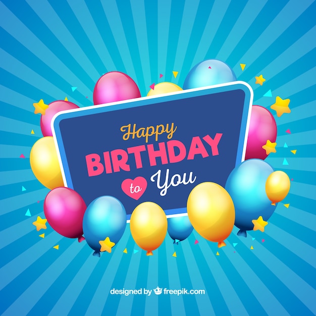 現代の青い誕生日の背景 無料ベクター 現代の青い誕生日の背景 無料ベクター