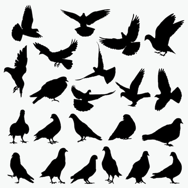 すべての動物の画像 驚くばかり鳩 イラスト シルエット フリー