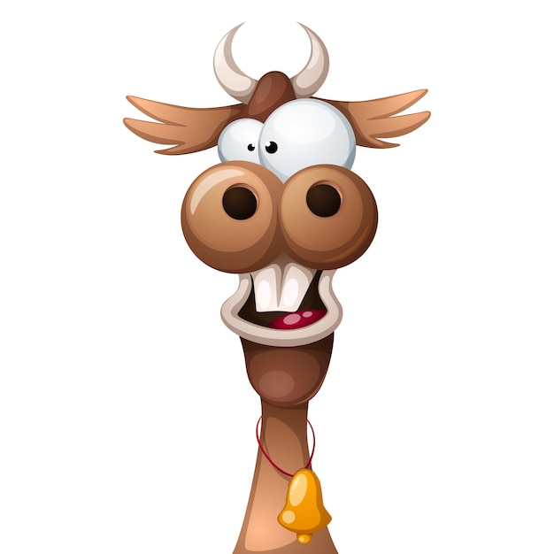狂った漫画のキャラクターの牛。 ベクター画像 | プレミアムダウンロード